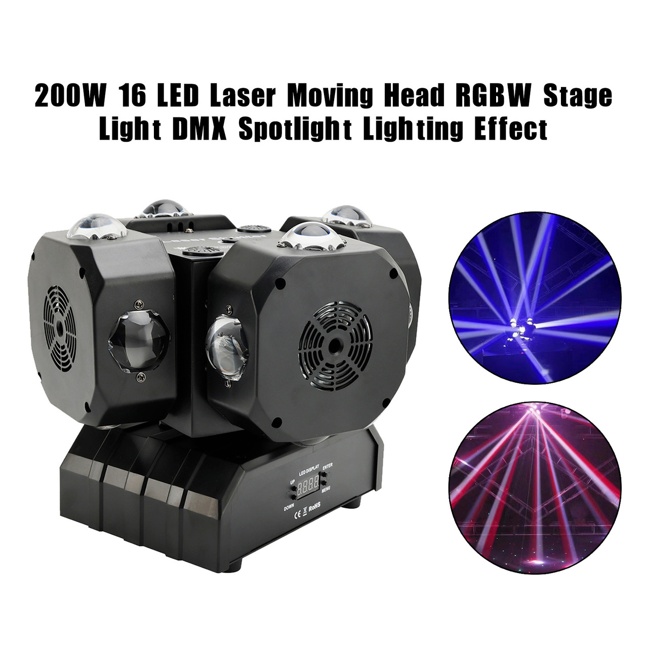 200W 16 LED Laser Moving Head RGBW Stage Light DMX Spotlight Lighting Effect