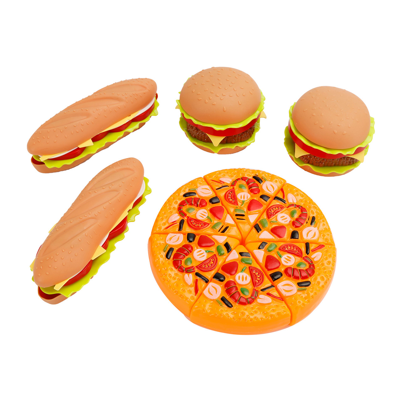 Western Kitchen Toys Simulated Food Toys Burger Pizza Children Pretend Toy Set
