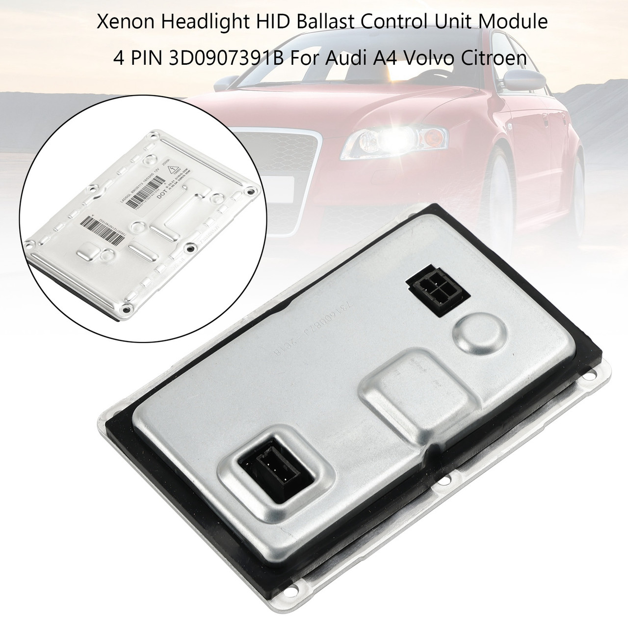 Xenon Headlight HID Ballast Control Unit Module 4 PIN 3D0907391B For Audi A4 Volvo Citroen