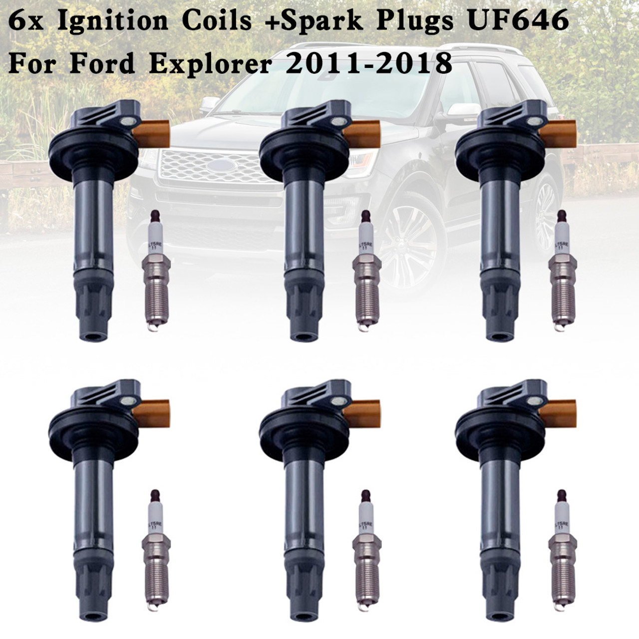 6x Ignition Coils +Spark Plugs UF646 For Ford Explorer 2011-2018