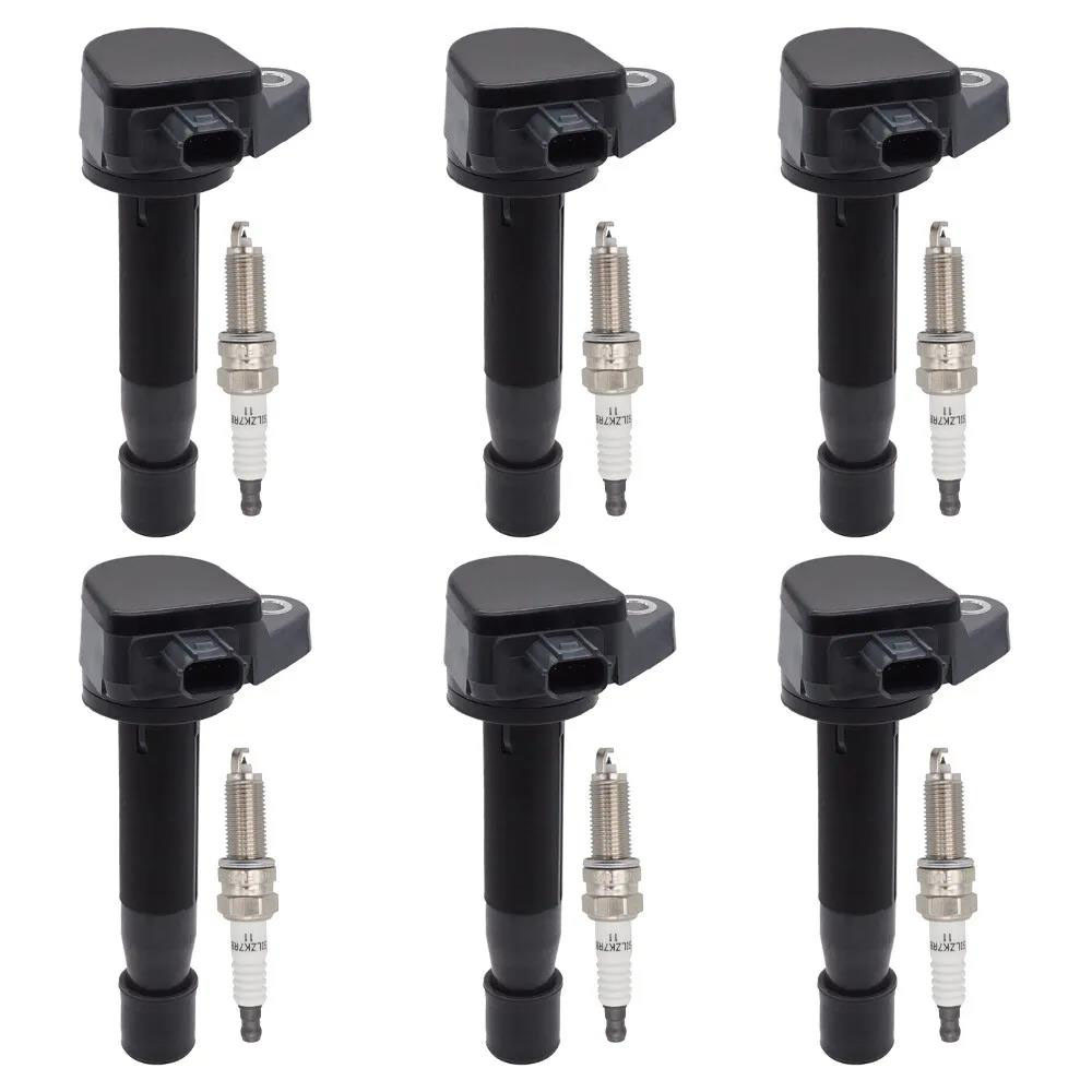 6X Ignition Coil +Spark Plug UF603 For Honda Accord TL TSX V6