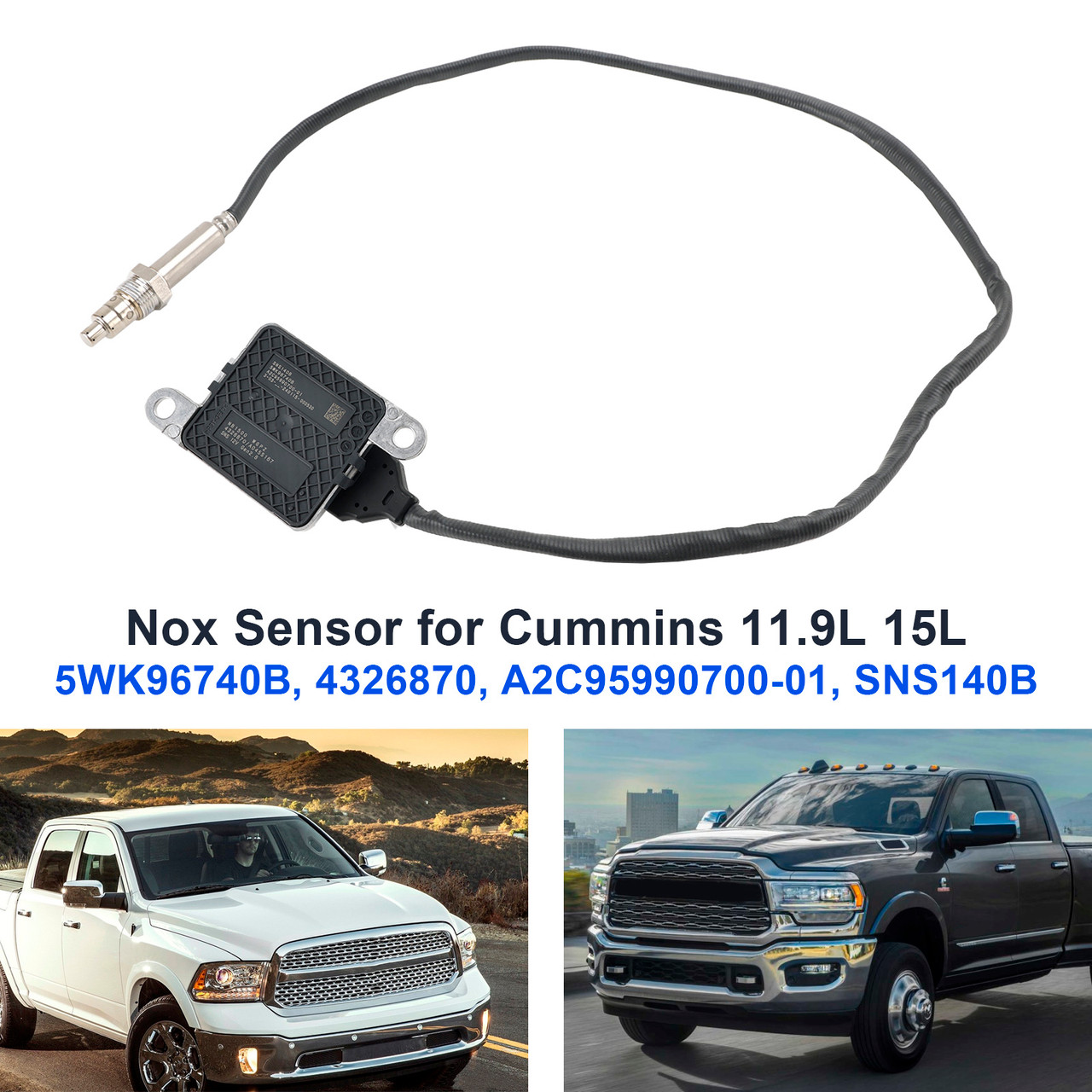 NOX Nitrogen Oxide Sensor Inlet 4326870 For Cummins 11.9L 15L ISX15 2013-2018