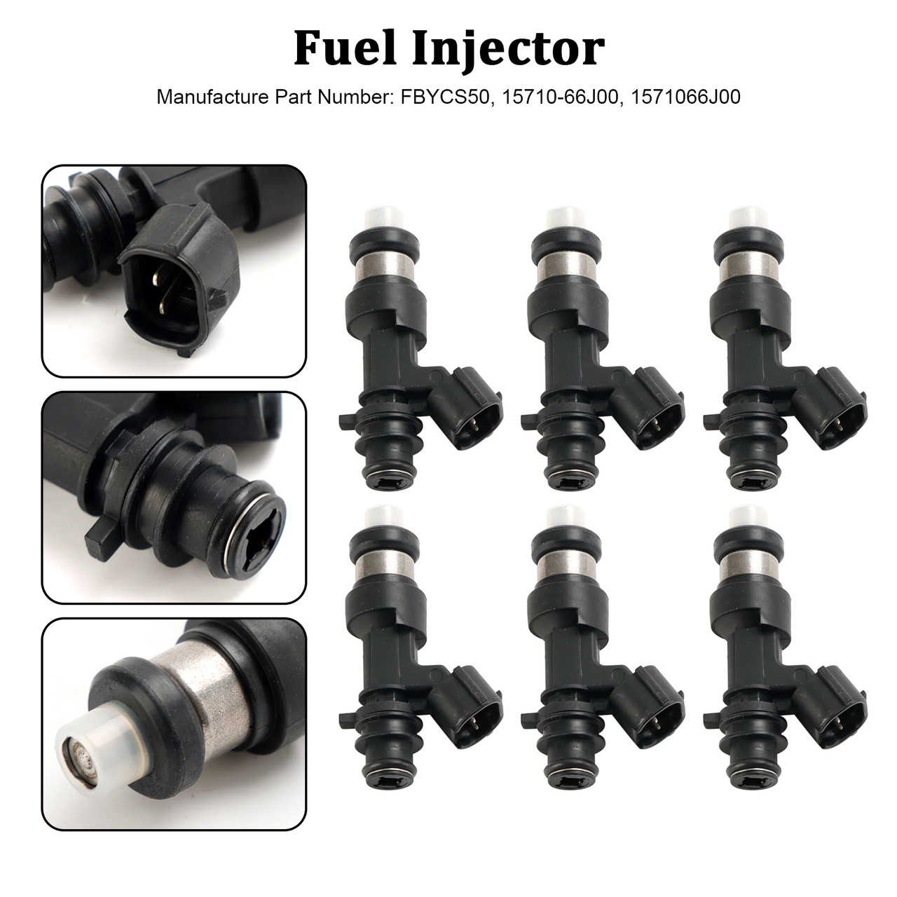 6PCS Fuel Injector 15710-66J00 Fit Suzuki Grand Vitara Base V6 2.7L FBYCS50