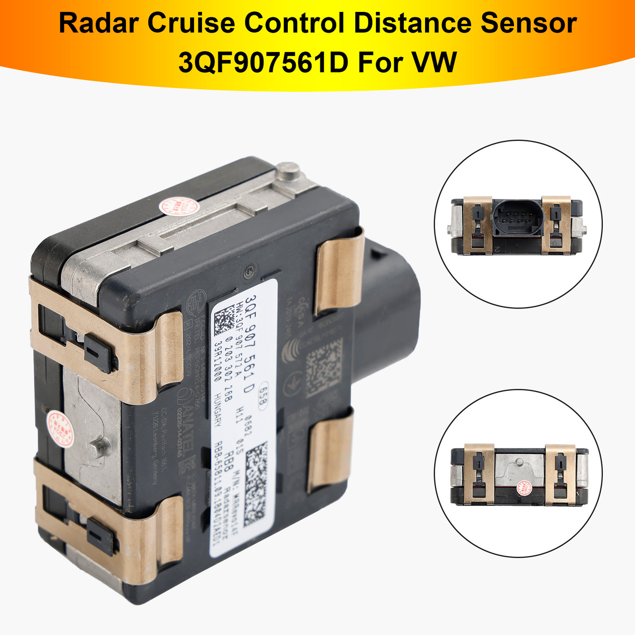 Cruise Control Distance Radar Sensor 3QF907561D For VW Jetta Golf Atlas 2018-2020