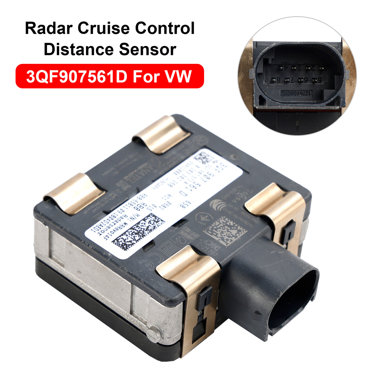 Cruise Control Distance Radar Sensor 3QF907561D For VW Jetta Golf Atlas 2018-2020