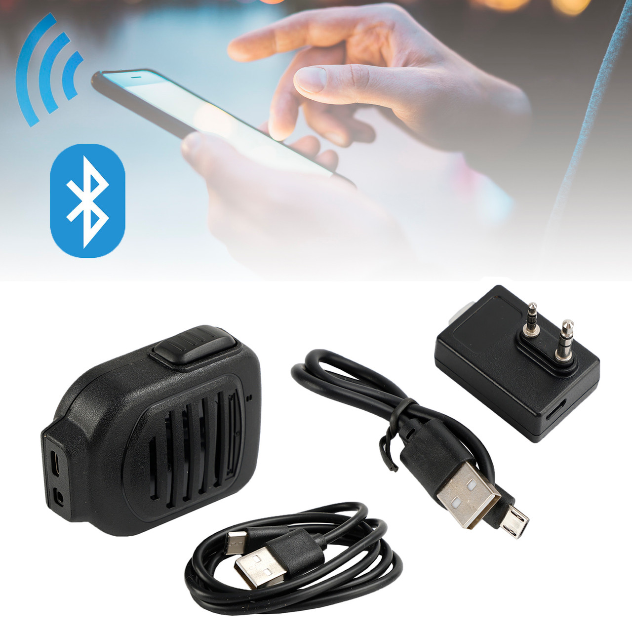 Bluetooth Microphone 2Pin Adapter for Kenwood Baofeng TYT HAM Radio Wireless