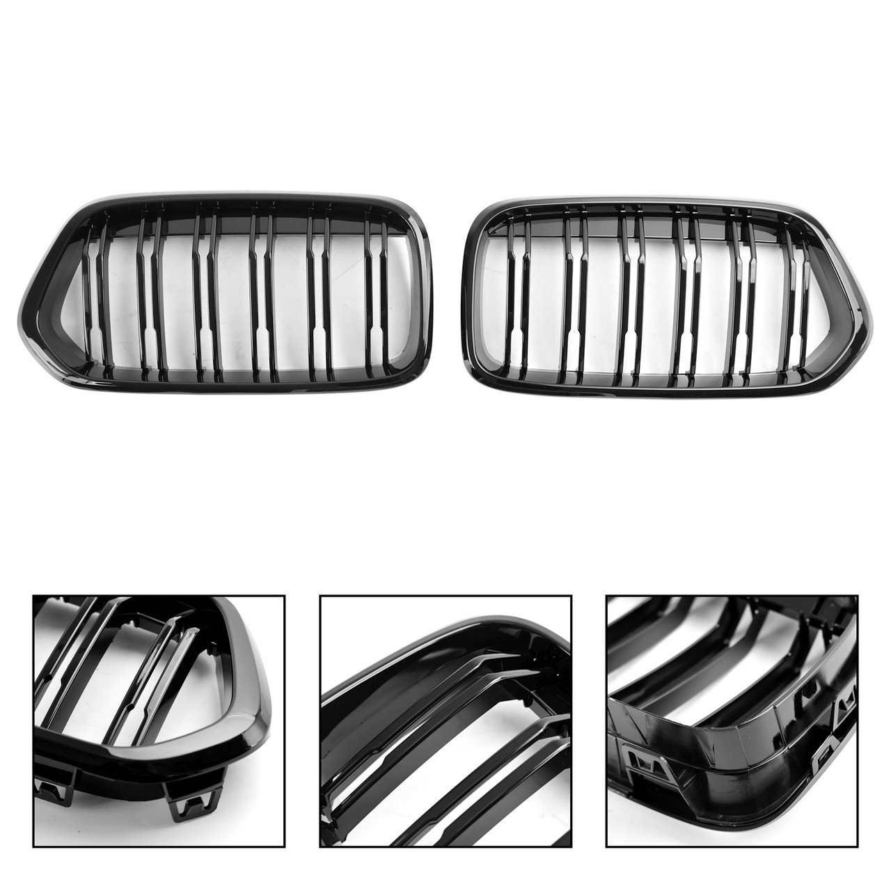 Gloss Black Front Bumper Grill Grille Fit BMW X2 Series F39 2018-2023