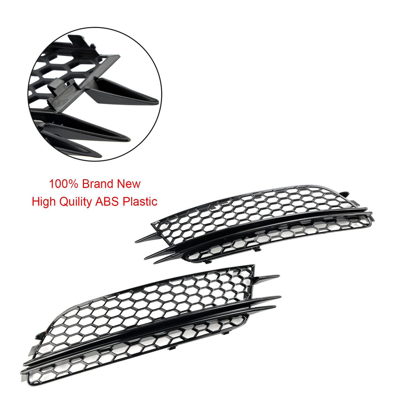 2PCS Front Fog Light Cover Bezel Bumper Grille Fit Audi A6 4G C7 2012-2015 D