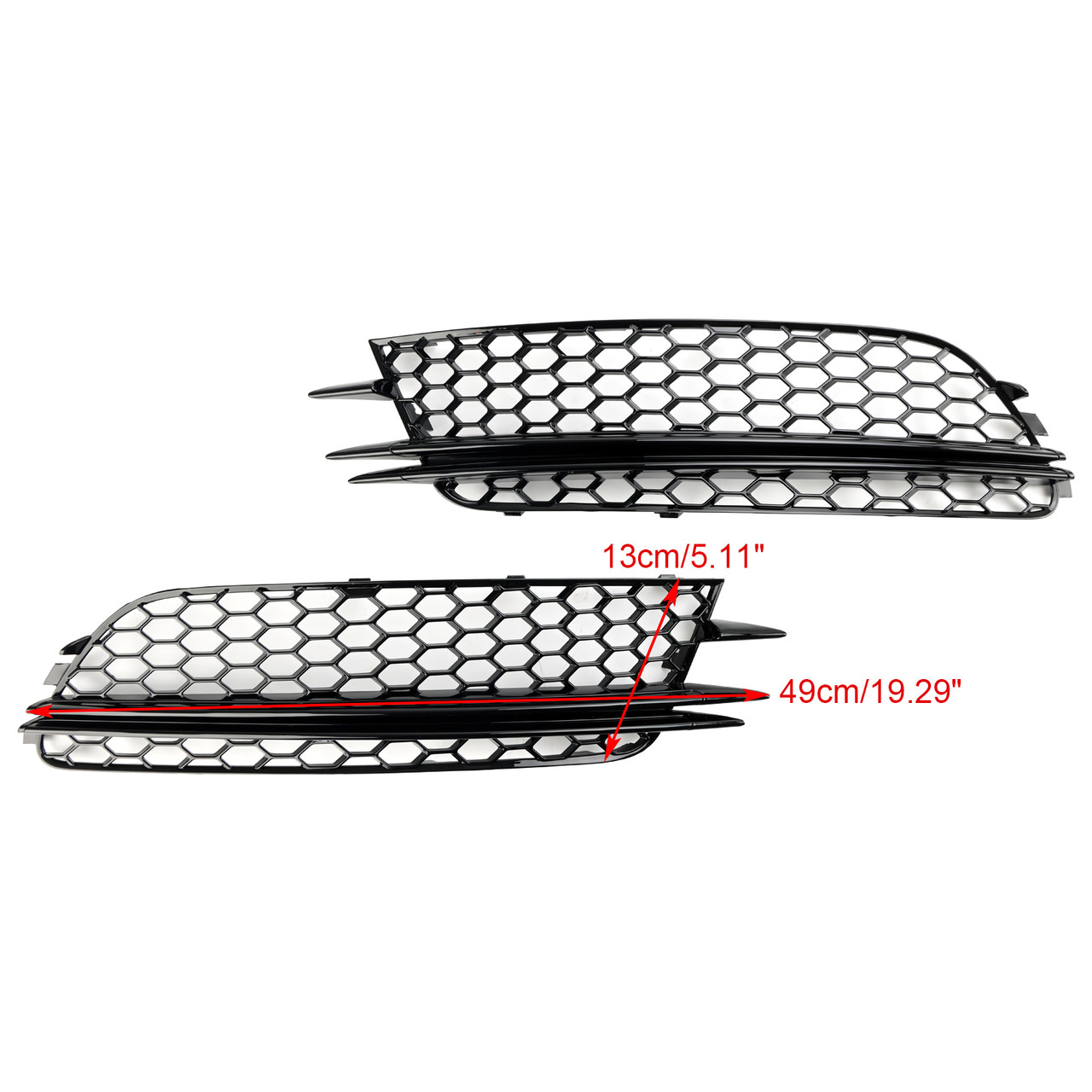 2PCS Front Fog Light Cover Bezel Bumper Grille Fit Audi A6 4G C7 2012-2015 D
