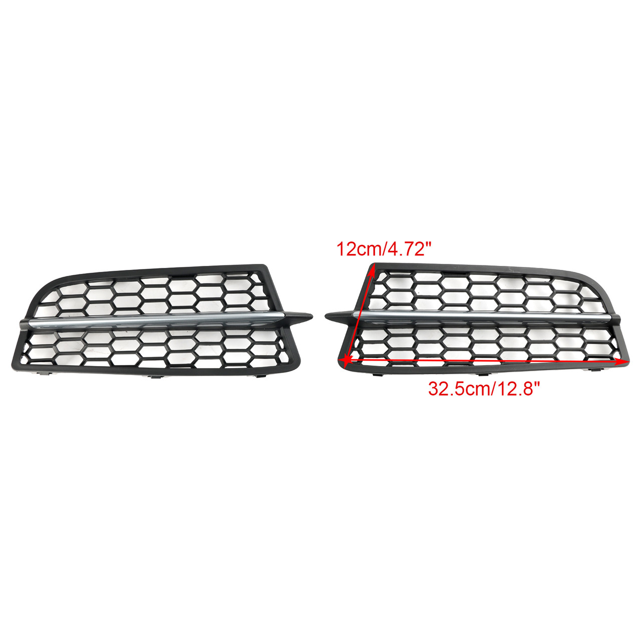 2PCS Front Bumper Fog Light Cover Bezel Grill Grille Fit BMW F20 F21 2011-2015 M Silver