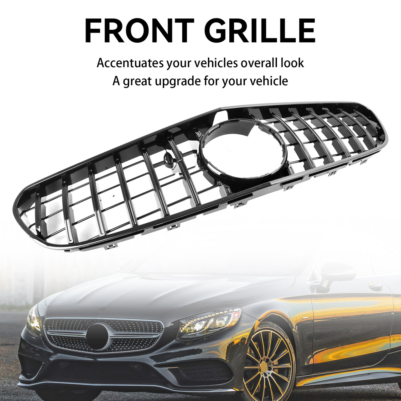 Front Bumper Grille Grill Fit Mercedes Benz W217 S63 AMG 2015-2017 Pre-Facelift