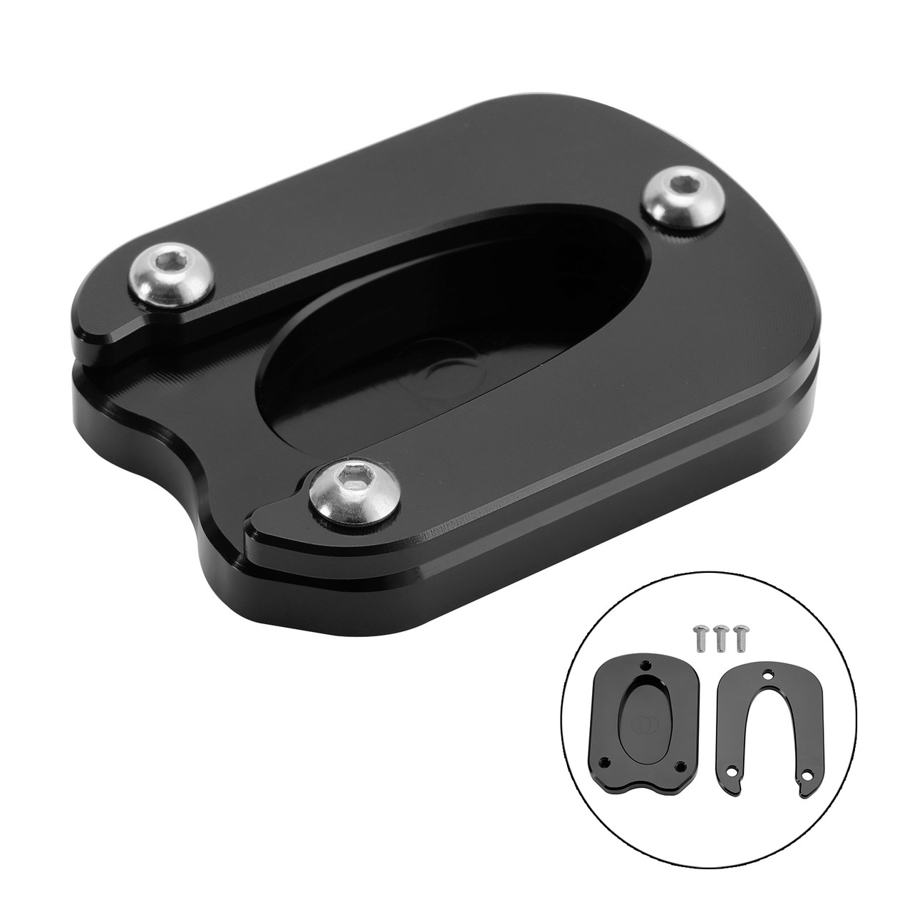 Kickstand Enlarge Plate Pad fit for Meteor 350 2021-2023 black