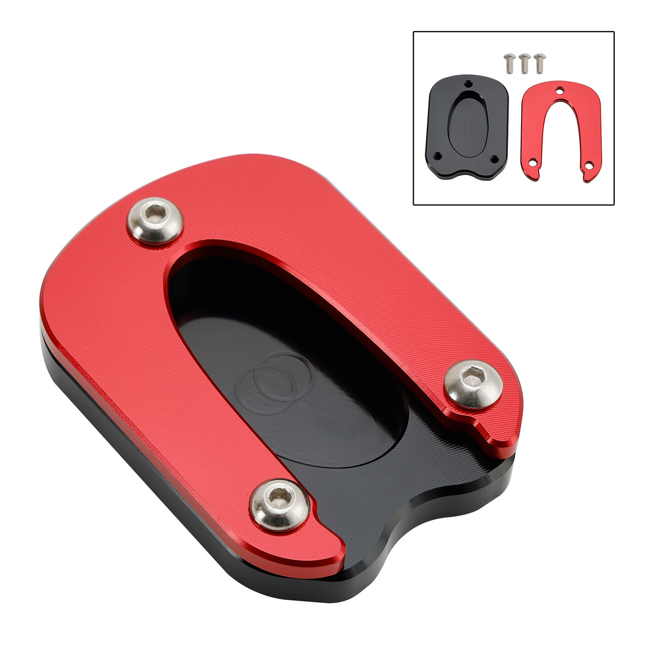 Kickstand Enlarge Plate Pad fit for Meteor 350 2021-2023 red