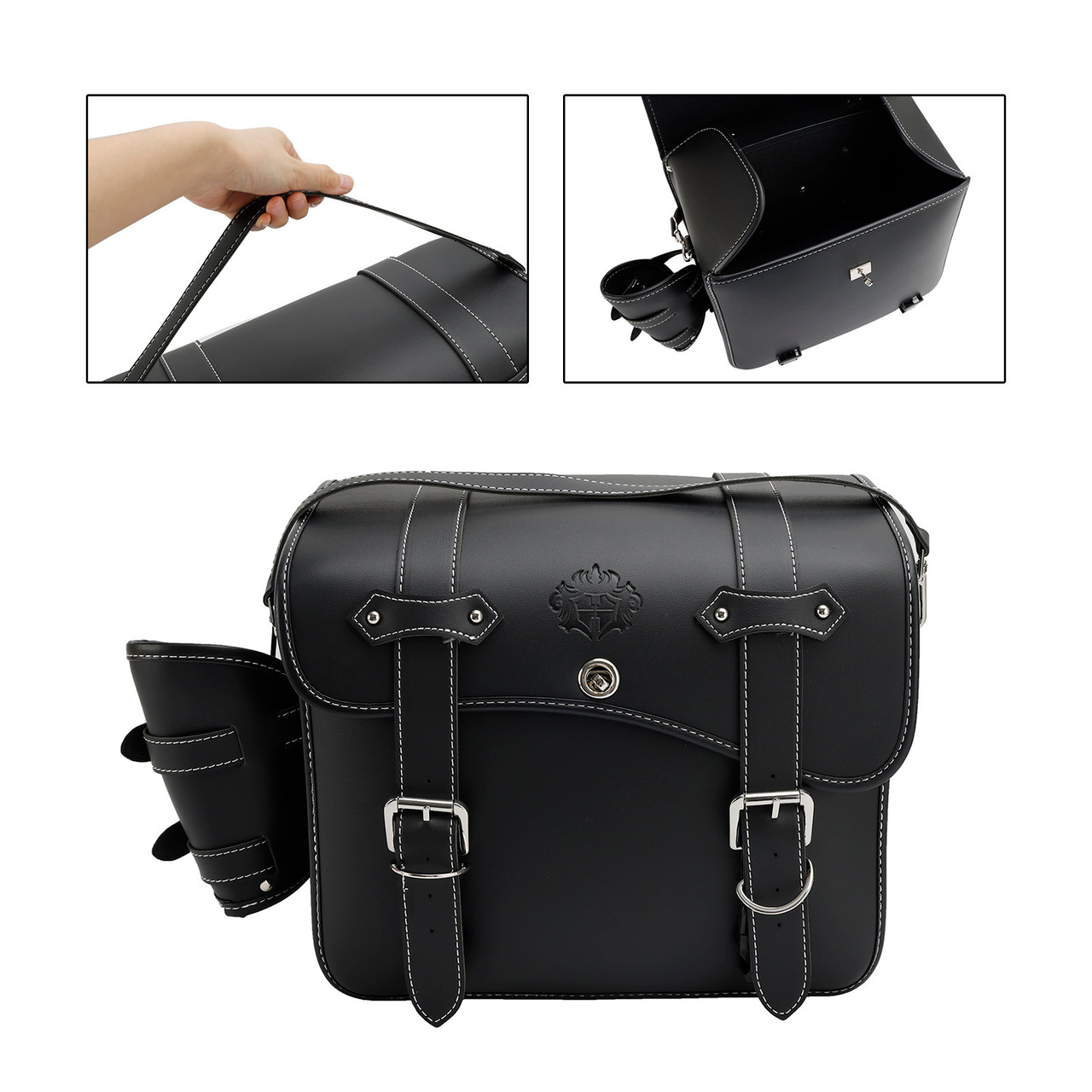 Quick Release Side Saddlebag Tool Bag Luggage Pouch Storage L-Size For Motorbike