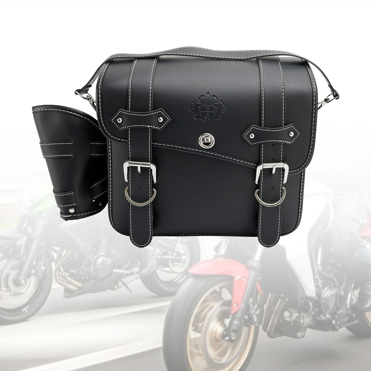 Quick Release Side Saddlebag Tool Bag Luggage Pouch Storage M-Size For Motorbike