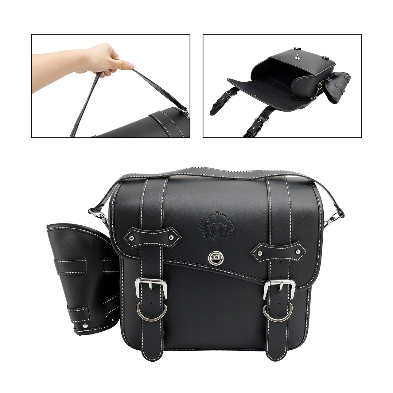 Quick Release Side Saddlebag Tool Bag Luggage Pouch Storage M-Size For Motorbike