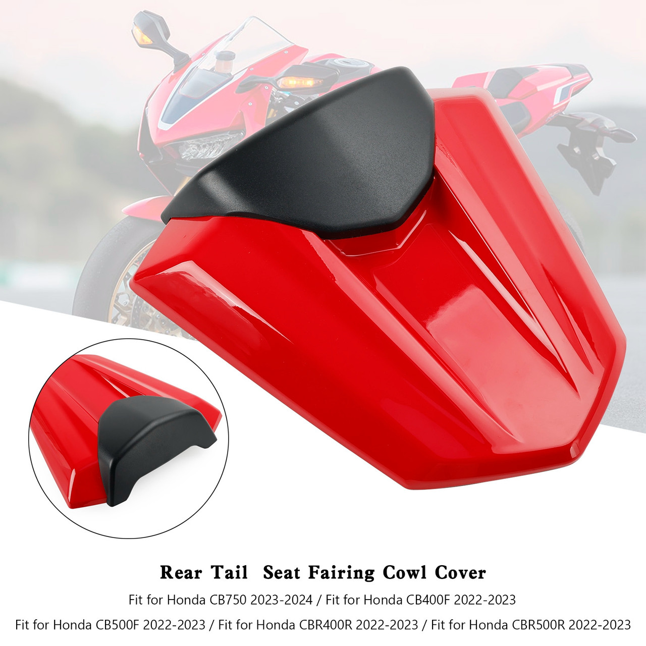 Rear Tail Seat Fairing Cover For Honda CB750 CB400F CB500F CBR400R CBR500R 22-23 Red