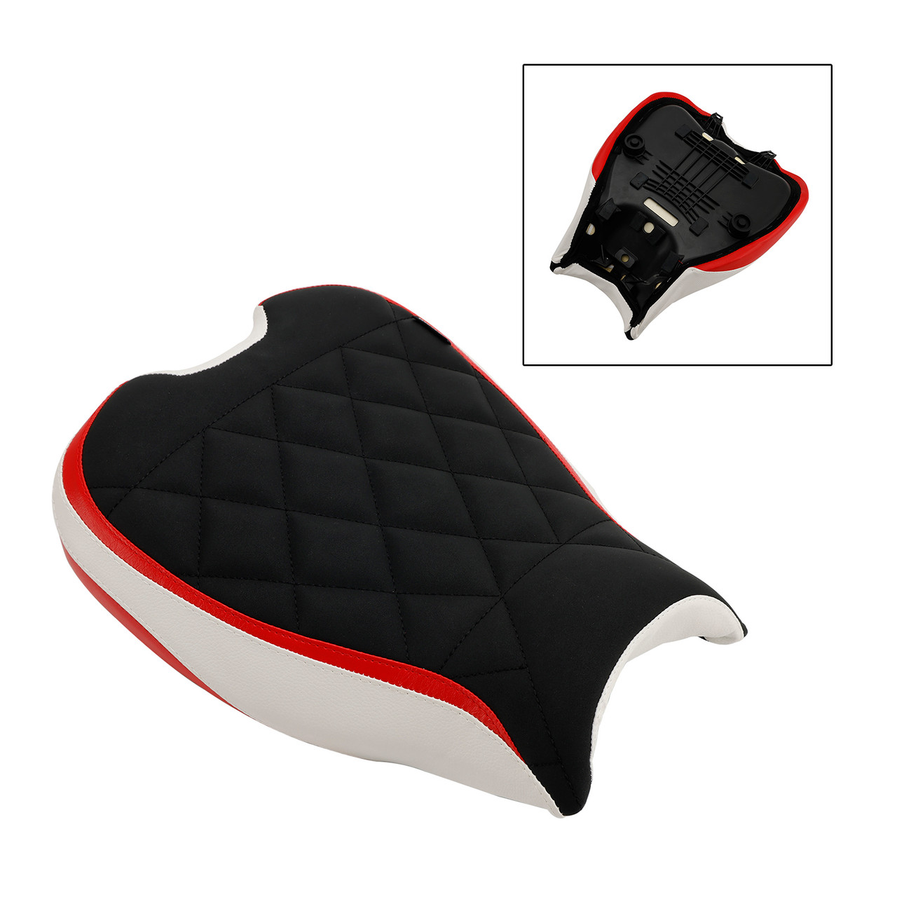 Front Rider Seat Driver Cushion Pu Fit Grid Red For Streetfighter V2 2022-2023