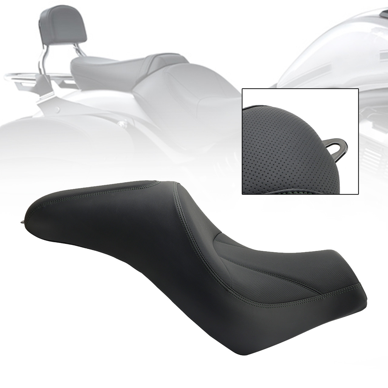 Front & Rear Seat Driver Cushion Pu For Kawasaki Vulcan S Vn En 650 2015-2023