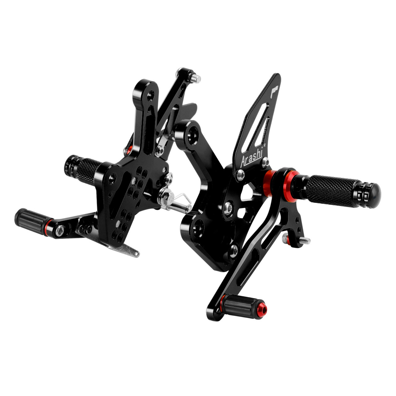 Racing Adjustable Rearsets Foot Pegs Black For Kawasaki ZX4R ZX4RR