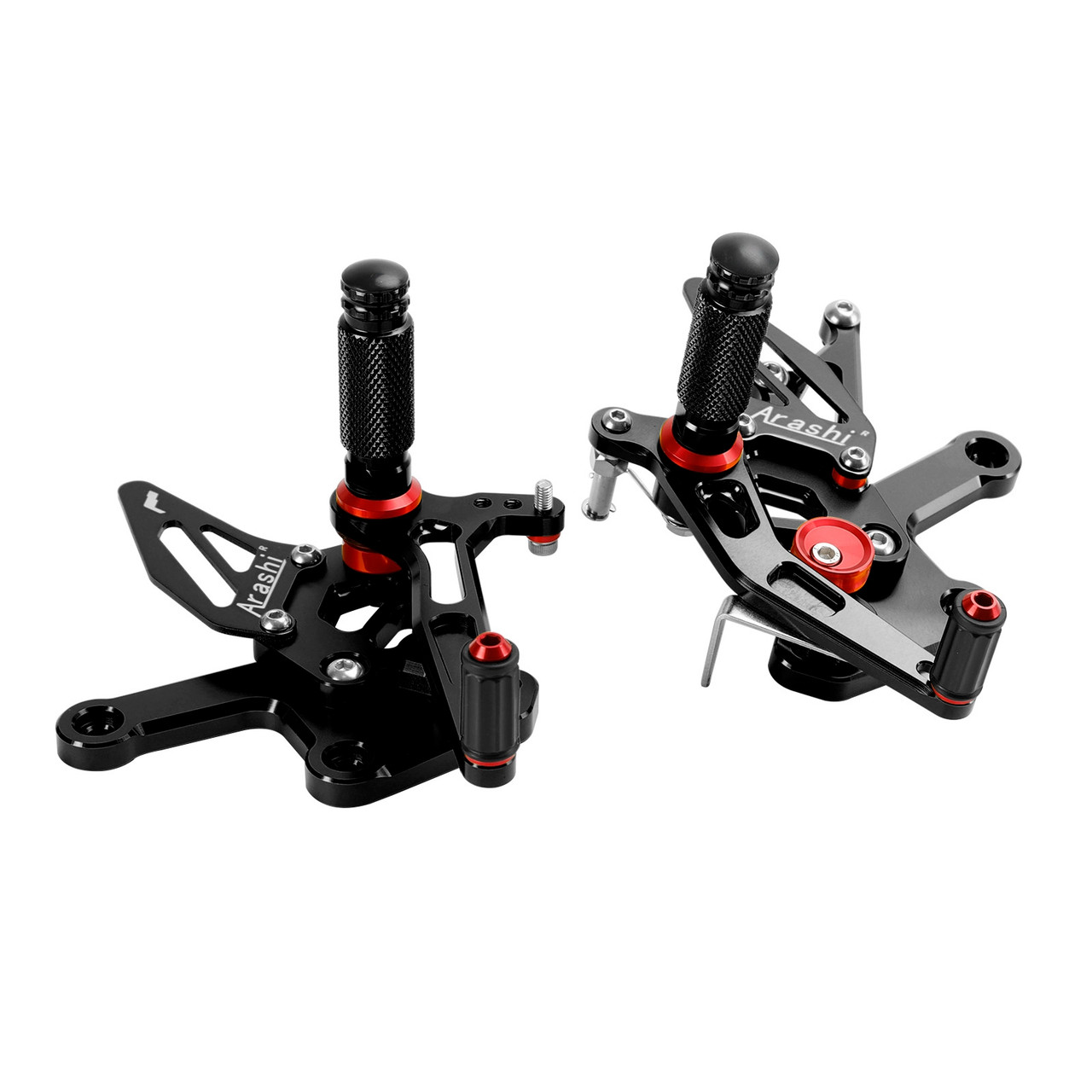 Racing Adjustable Rearsets Foot Pegs Black For Kawasaki ZX4R ZX4RR 2022-2024