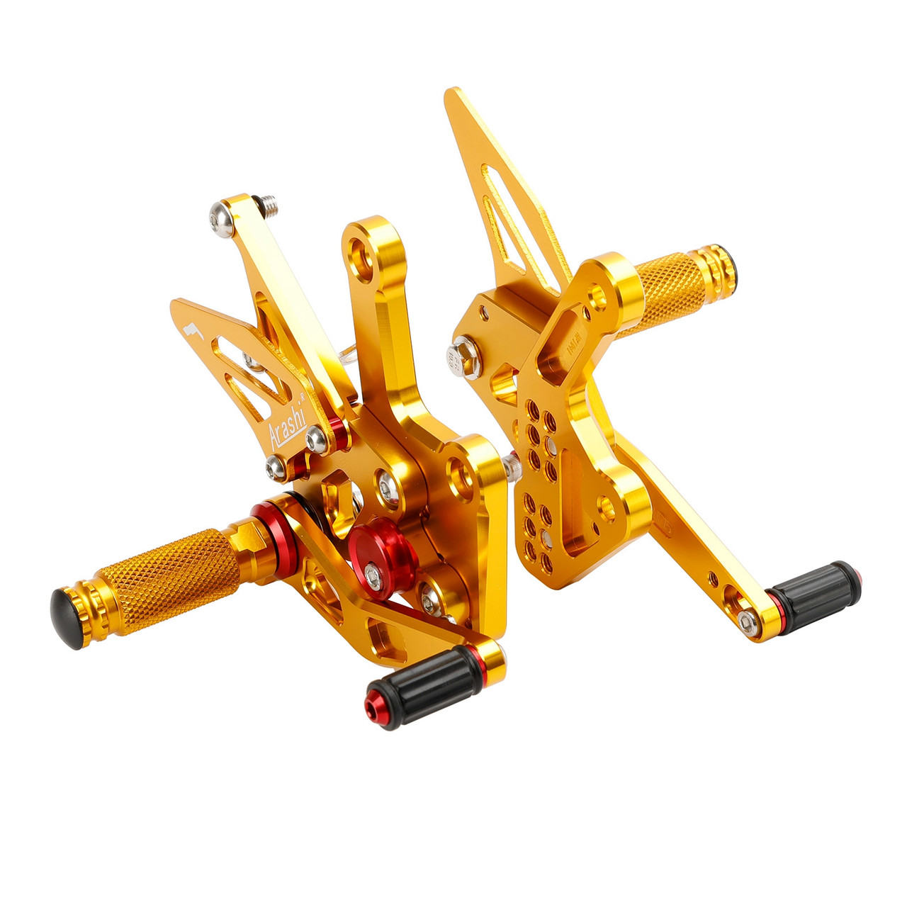 Racing Adjustable Rearsets Foot Pegs Gold For Kawasaki ZX4R ZX4RR 2022-2024