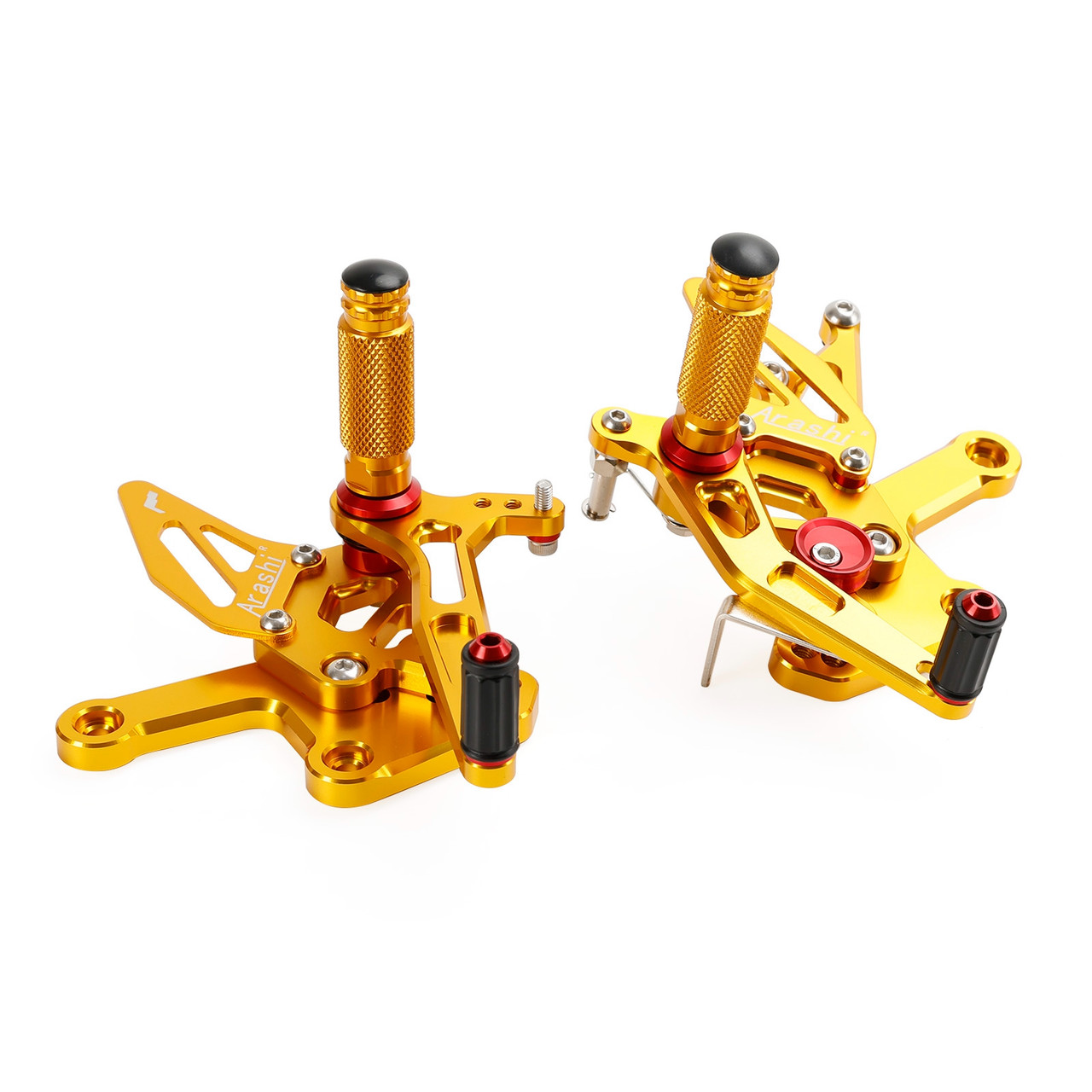 Racing Adjustable Rearsets Foot Pegs Gold For Kawasaki ZX4R ZX4RR 2022-2024