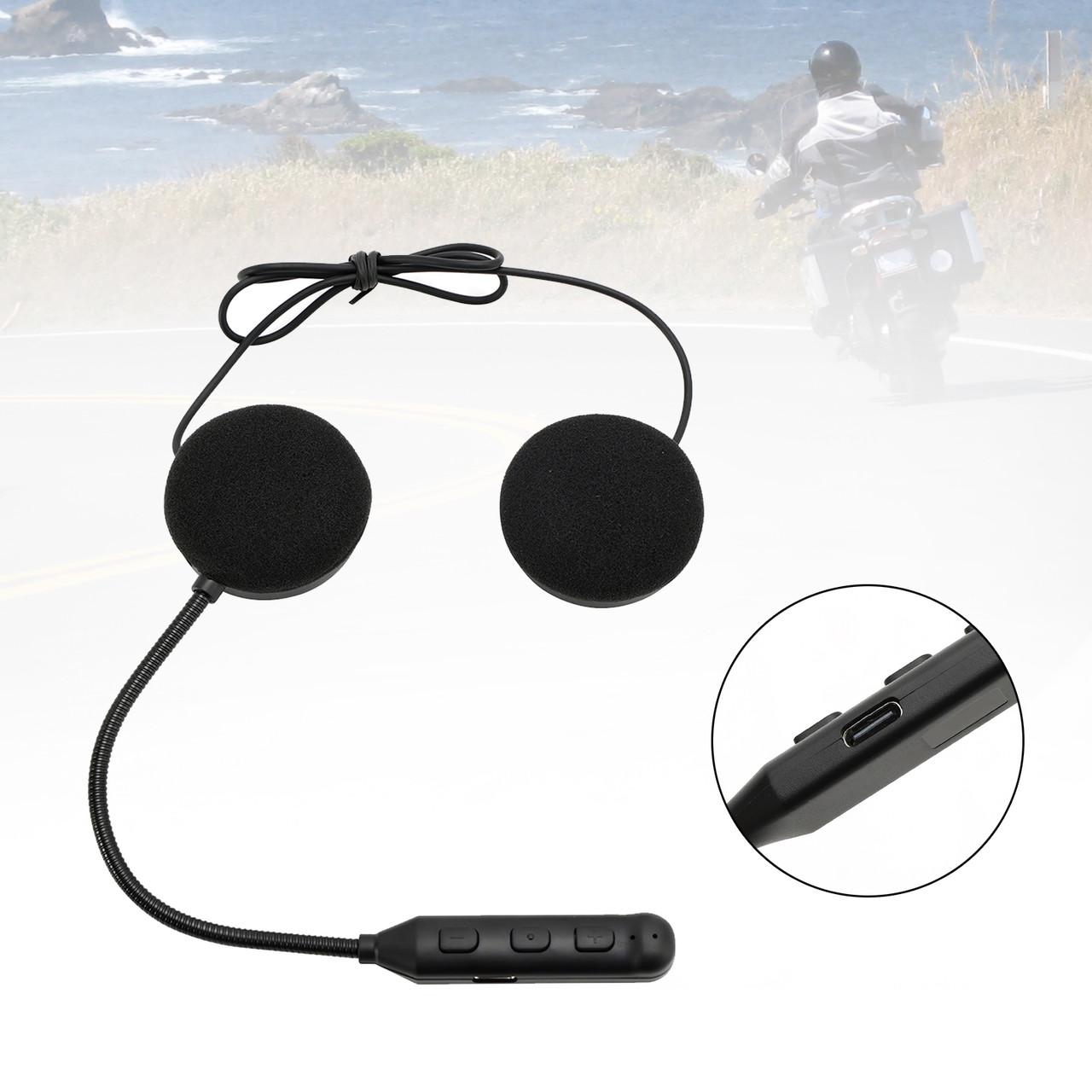 Helmet Bluetooth Earphone Headset Speaker Player Universal Black For Motorcycle