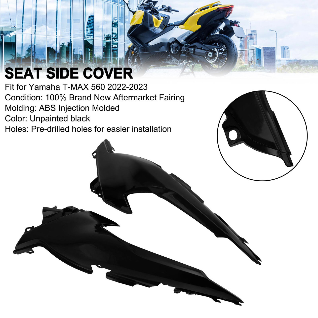 Unpainted Tail Seat Side Cover Fairing For Yamaha T-MAX 560 2022-2023