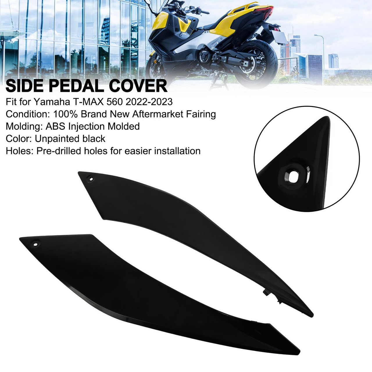Unpainted Side Pedal Cover Panel Fairing Cowl for Yamaha T-MAX 560 2022-2023