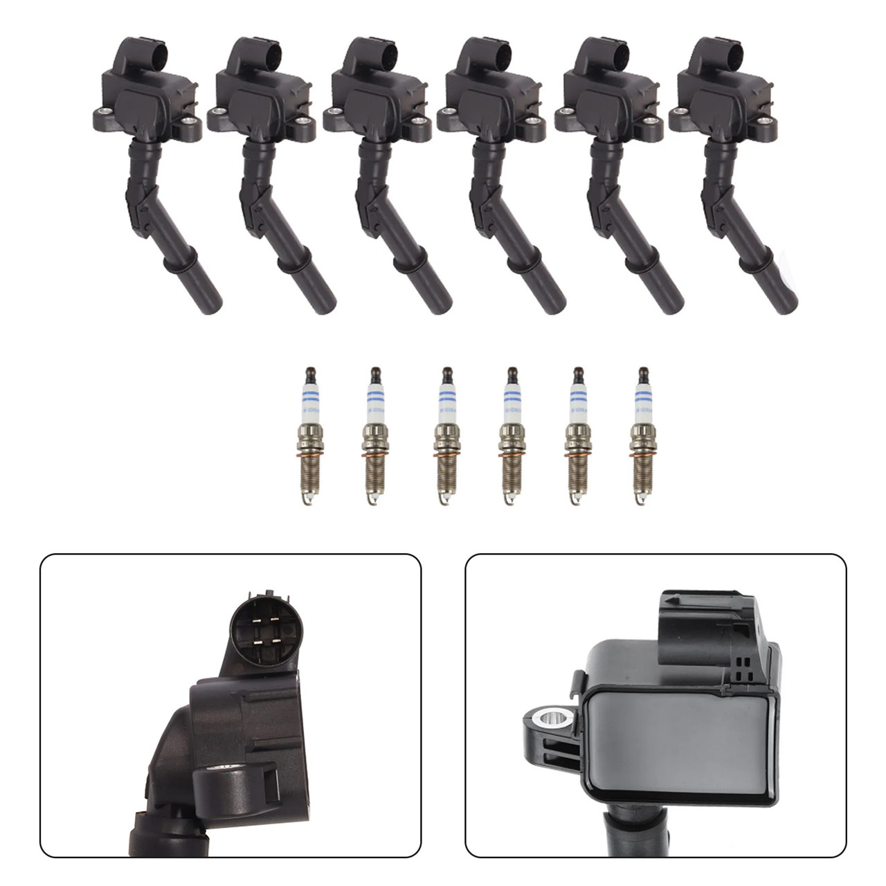 6x Ignition Coil +Spark Plug UF741 For Mercedes-Benz C300 C350 E350