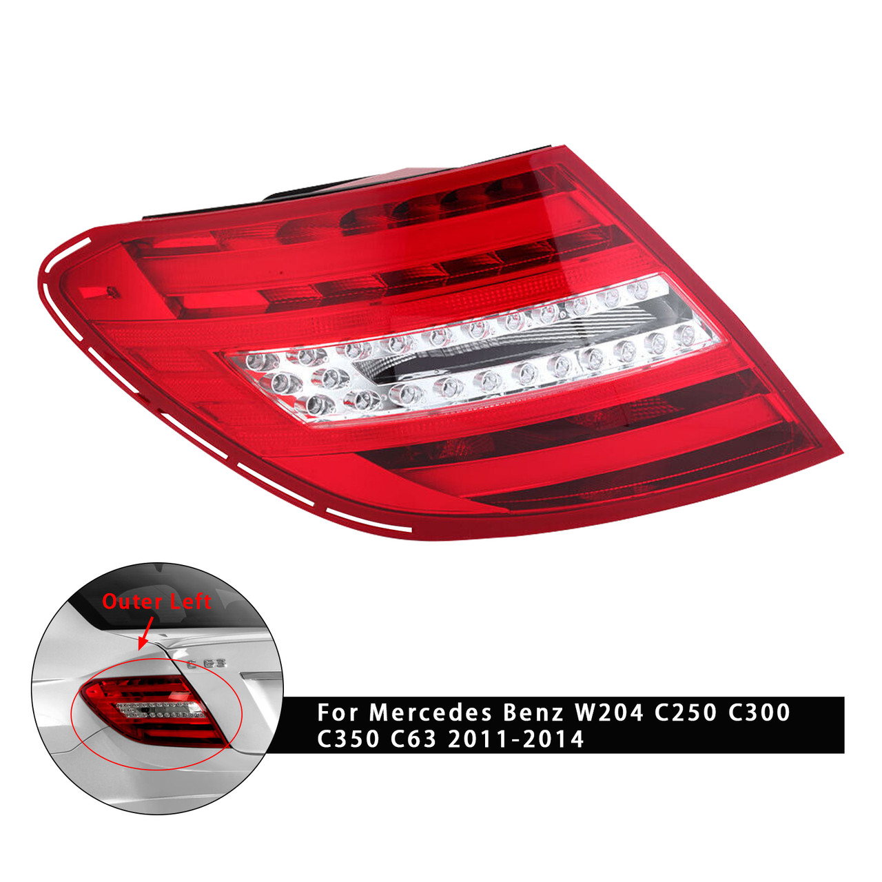 Left Tail Light Rear Lamp For Mercedes Benz W204 C250 C300 C350 C63 2011-2014