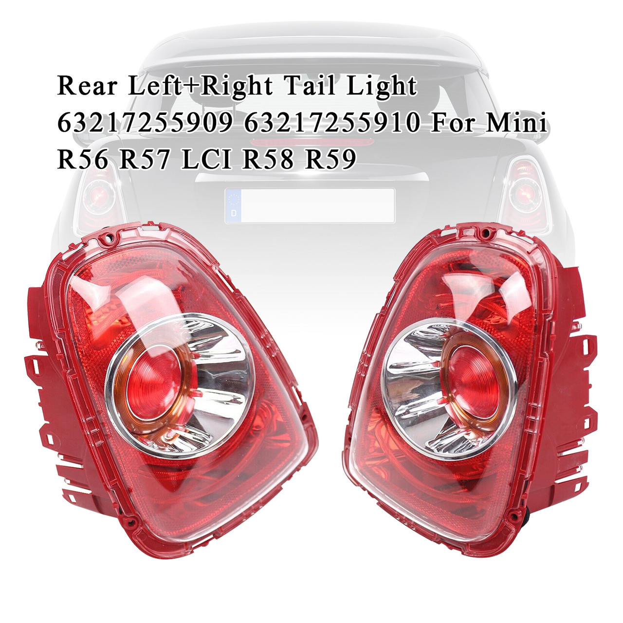 Rear L+R Tail Light 63217255909 63217255910 For Mini R56 R57 LCI R58 R59