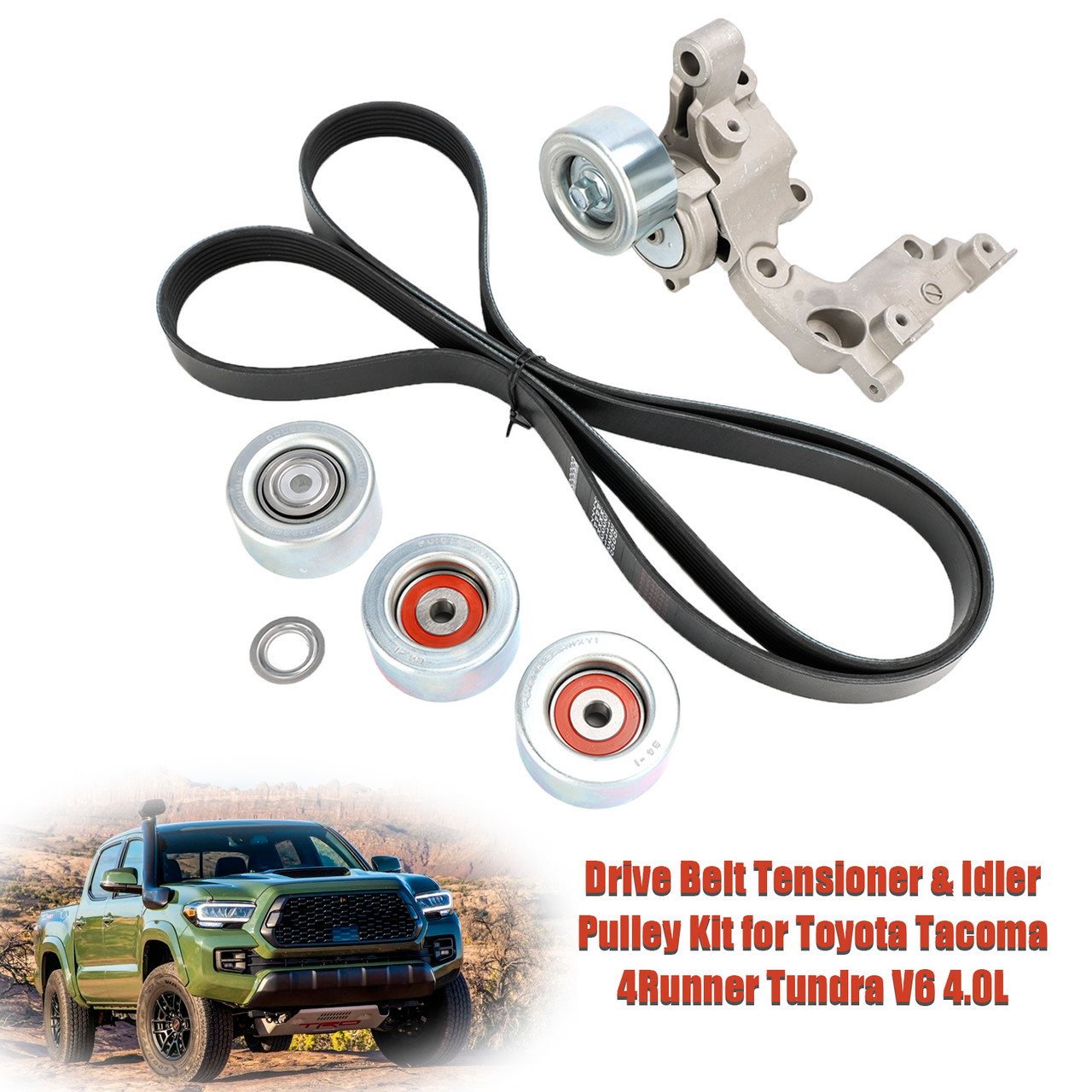 Drive Belt Tensioner & Idler Pulley Kit for Toyota Tacoma 4Runner