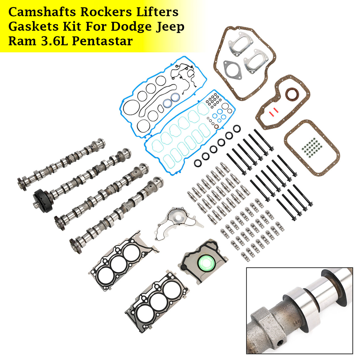 Camshafts Rockers Lifters Gaskets Kit For Dodge Jeep Ram 3.6L Pentastar
