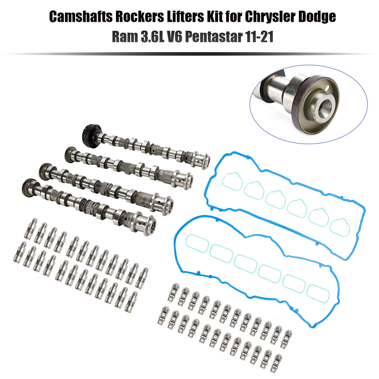 Camshafts Rockers Lifters Kit for Chrysler Dodge Ram 3.6L V6 Pentastar 11-21