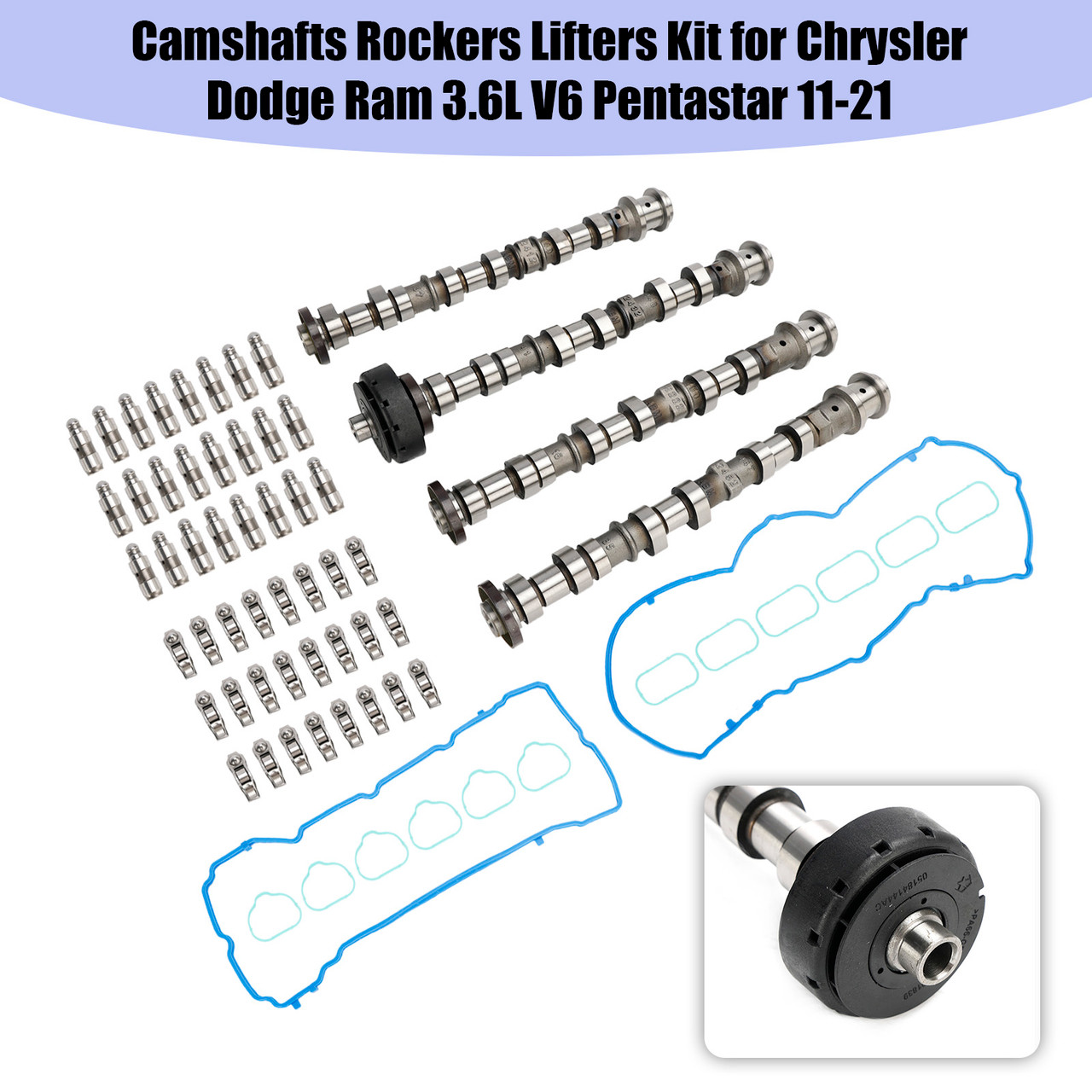 Camshafts Rockers Lifters Kit for Chrysler Dodge Ram 3.6L V6 Pentastar 11-21