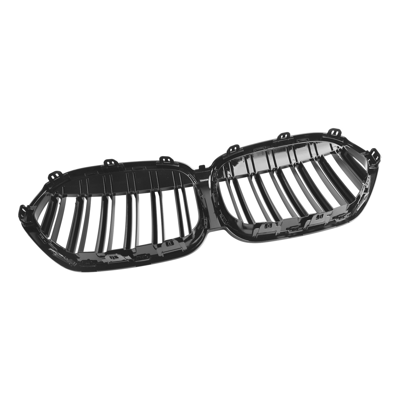 Gloss Black Front Kidney Grille Grill Fit BMW X1 F48 F49 2019-2021 Dual Slat