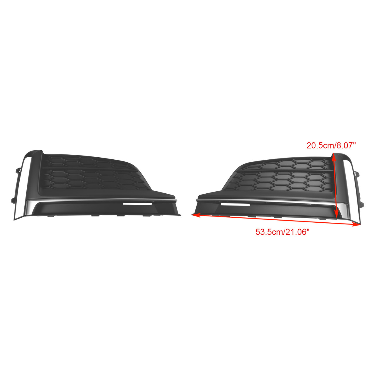 2PCS Front Bumper Fog Light Grille Cover Trim Fit Audi A5 S-Line S5 2018-2019