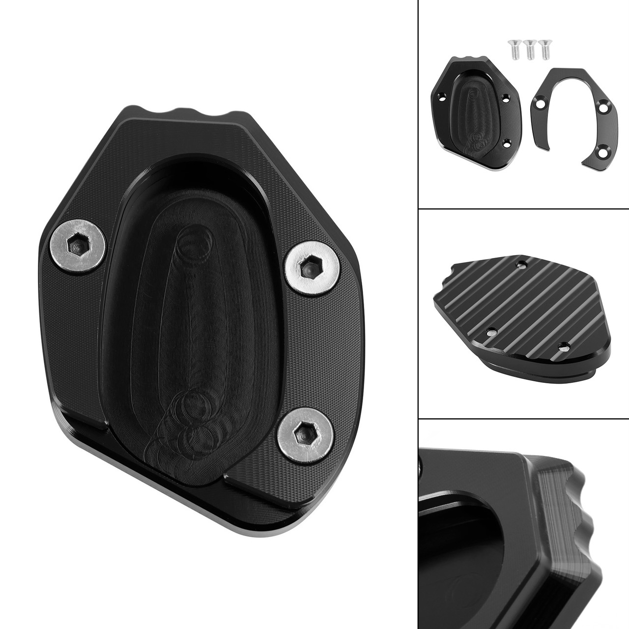 Kickstand Enlarge Plate Pad fit for speed twin 1200 19-21 thruxton 1200/R 16-19 BLK