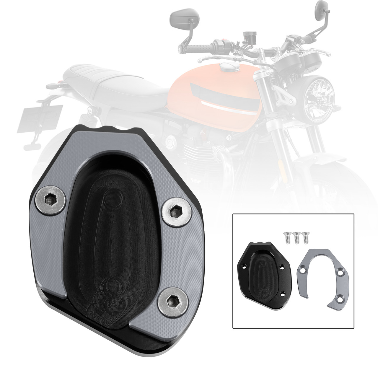 Kickstand Enlarge Plate Pad fit for speed twin 1200 19-21 thruxton 1200/R 16-19 TI