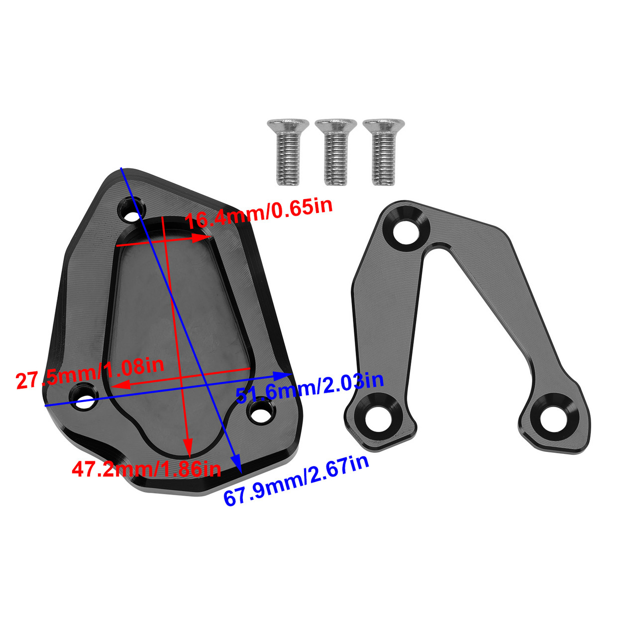 Kickstand Enlarge Plate Pad fit for BMW S1000RR 2020+ BLK