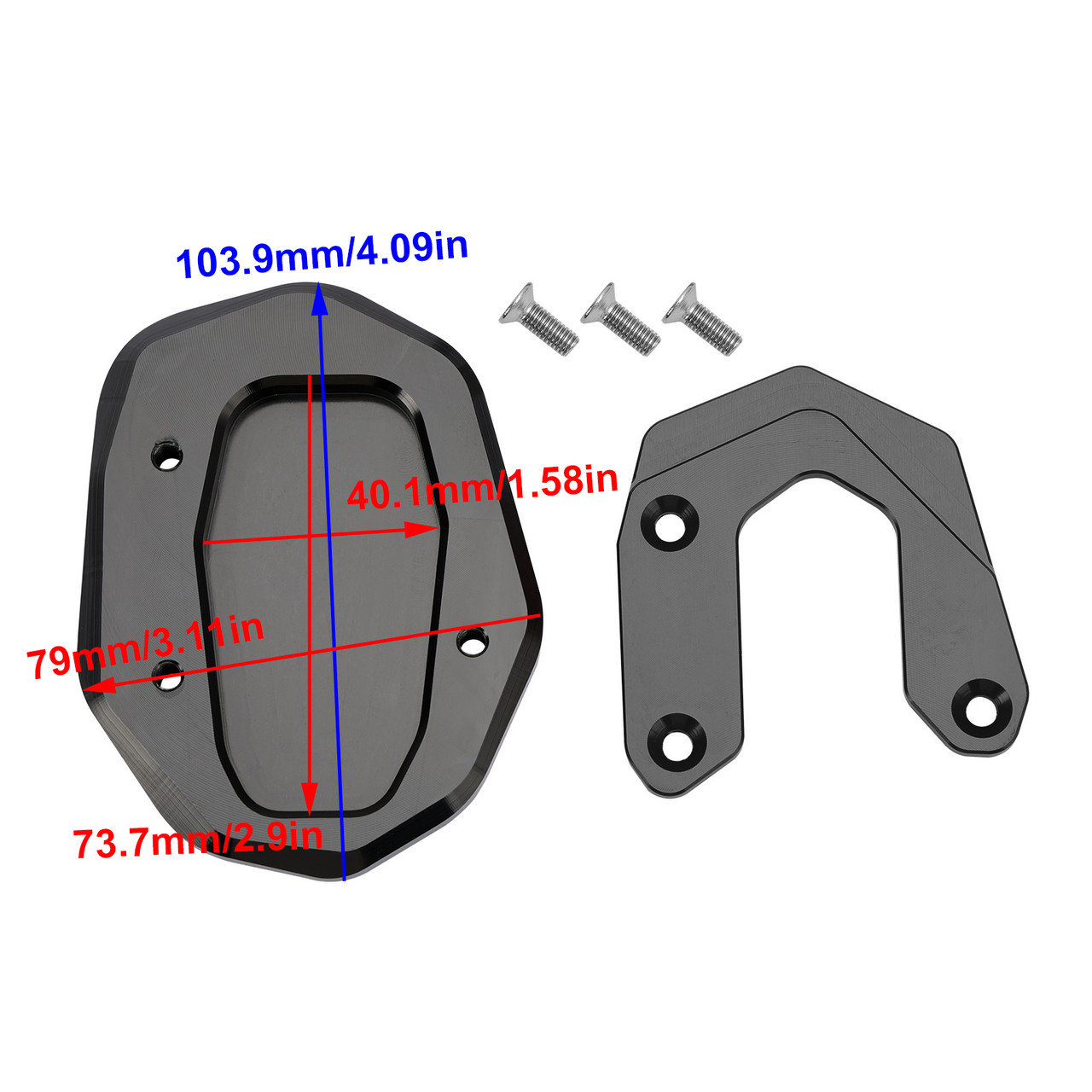 Kickstand Enlarge Plate Pad fit for Ducati Scrambler 400/800/1100 2015-2020 BLK