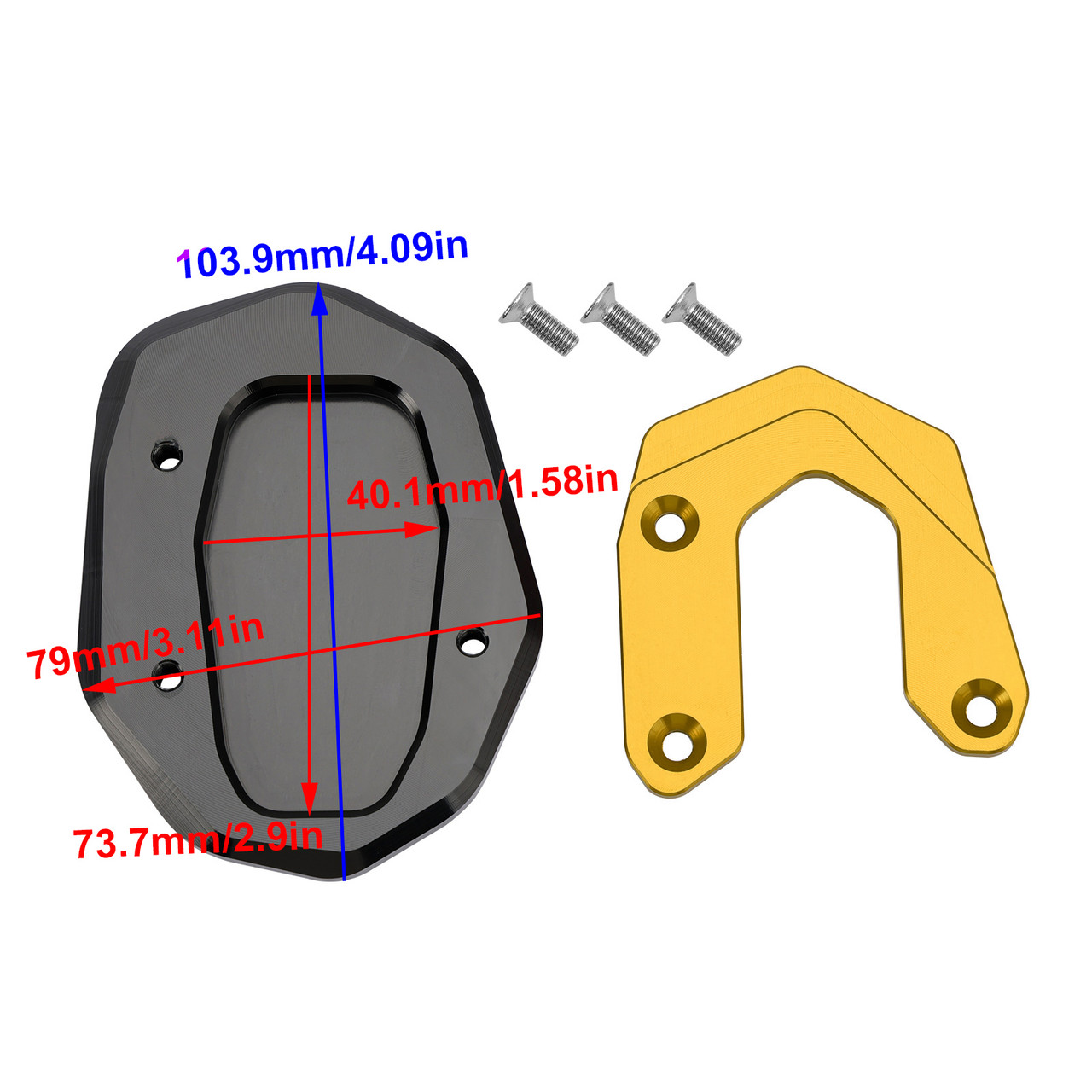 Kickstand Enlarge Plate Pad fit for Ducati Scrambler 400/800/1100 2015-2020 Gold