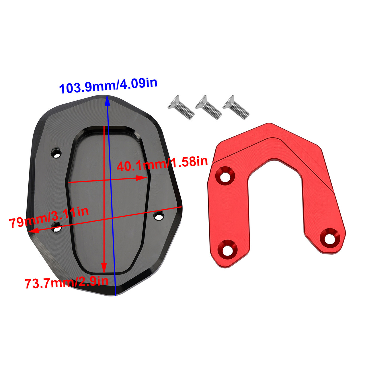 Kickstand Enlarge Plate Pad fit for Ducati Scrambler 400/800/1100 2015-2020 Red