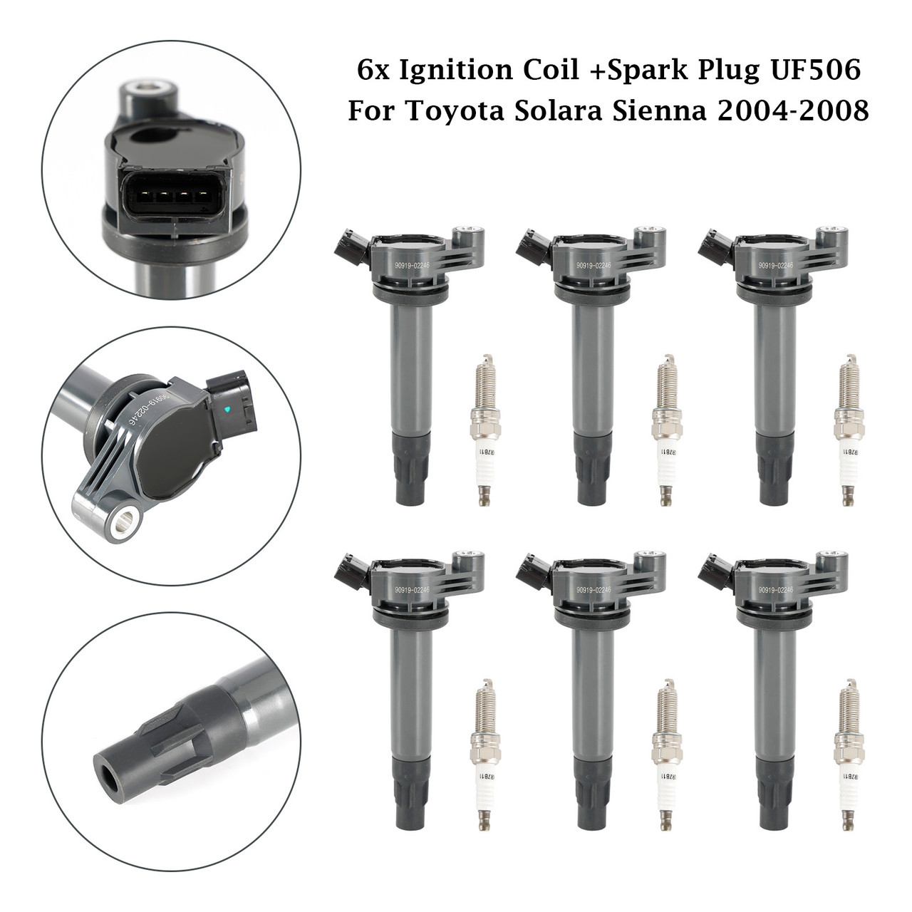 2006-2008 Lexus RX400h 6x Ignition Coil +Spark Plug UF506 Generic