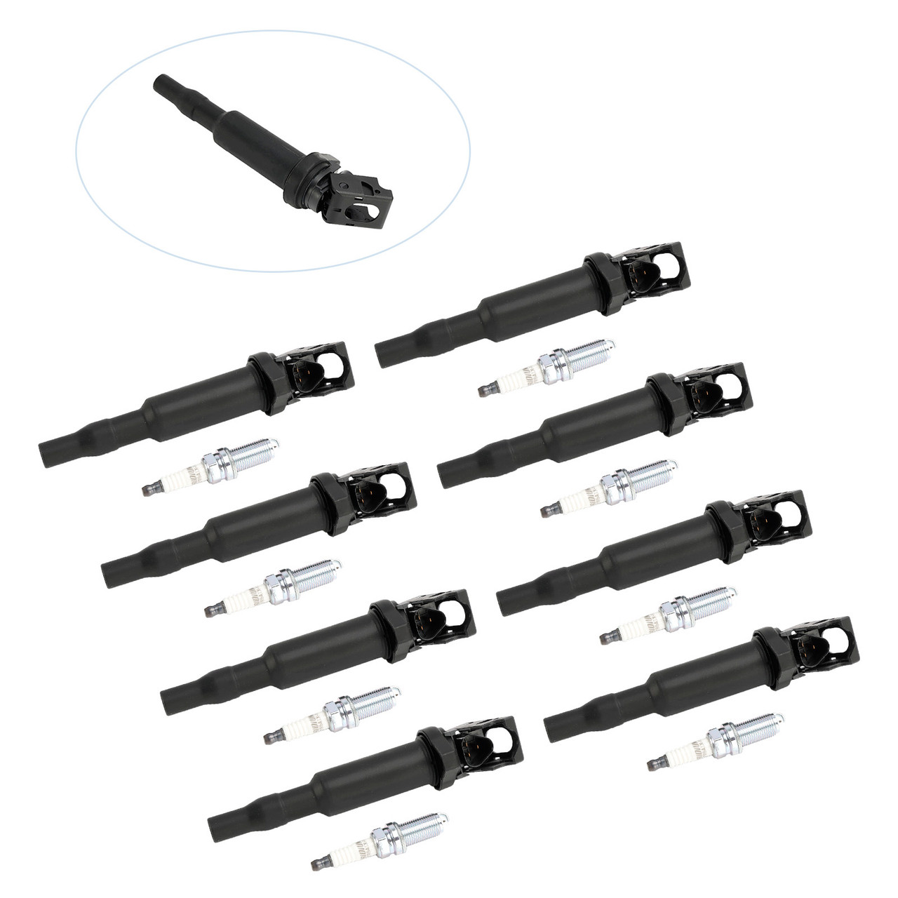 2009-2012 BMW 750i xDrive 4.4L 8X Ignition Coil +Spark Plugs UF592, UF-592 Generic