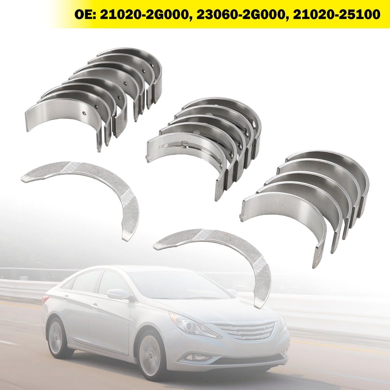 2006-2018 Kia Hyundai Sonata Main Rod Bearings & Engine Crankshaft 21020-2G100, 21020-2G020, 23060-2G020, 21030-25000, 21020-2G000 Generic