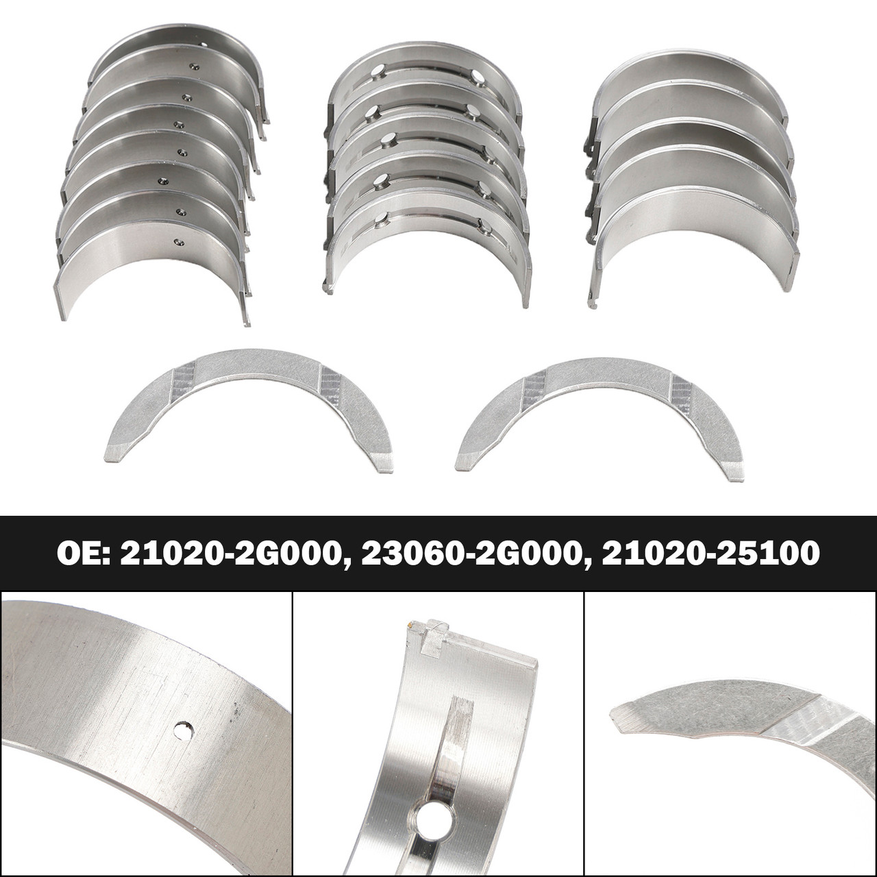 2006-2018 Kia Hyundai Sonata Main Rod Bearings & Engine Crankshaft 21020-2G100, 21020-2G020, 23060-2G020, 21030-25000, 21020-2G000 Generic