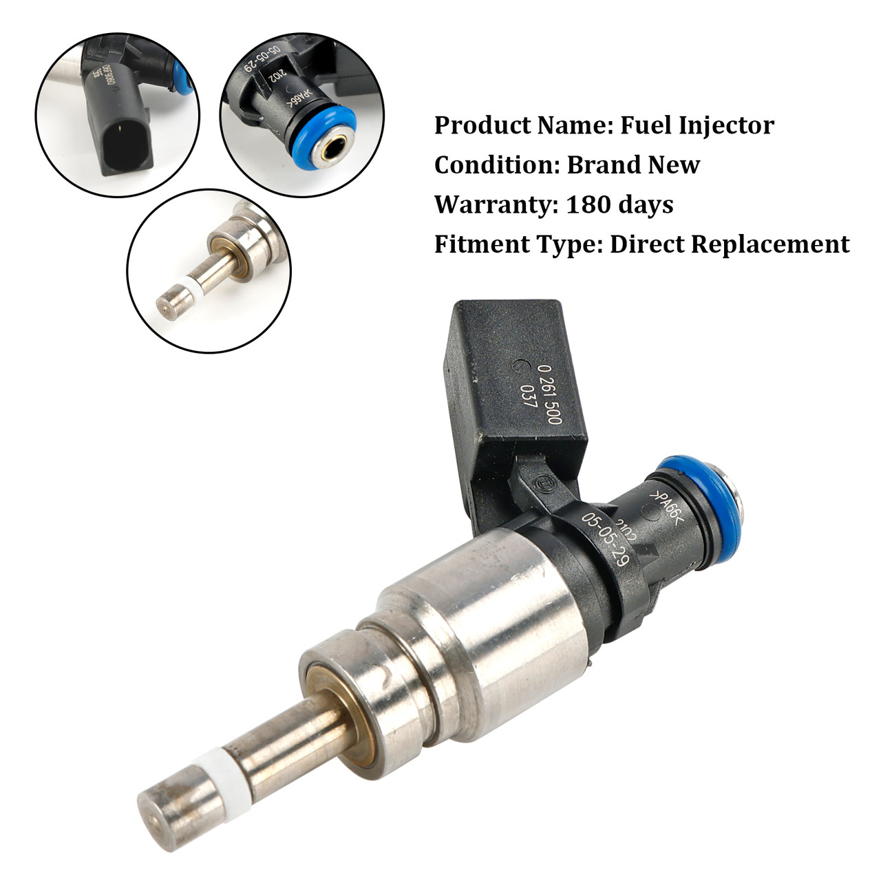 2008-2012 AUDI A5 A6 Q5 A4 QUATTRO A5 QUATTRO 1*Fuel Injector 06E906036F, 0261500037, 06E906036AG, FIJ0035, 06E906036F, 06E906036AG, FJ1041, 800-2077N,silver Generic